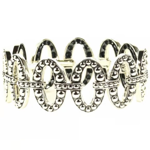 LAGOS NWT Gorgeous Caviar Sterling Silver Link Bracelet Size M - Picture 1 of 9